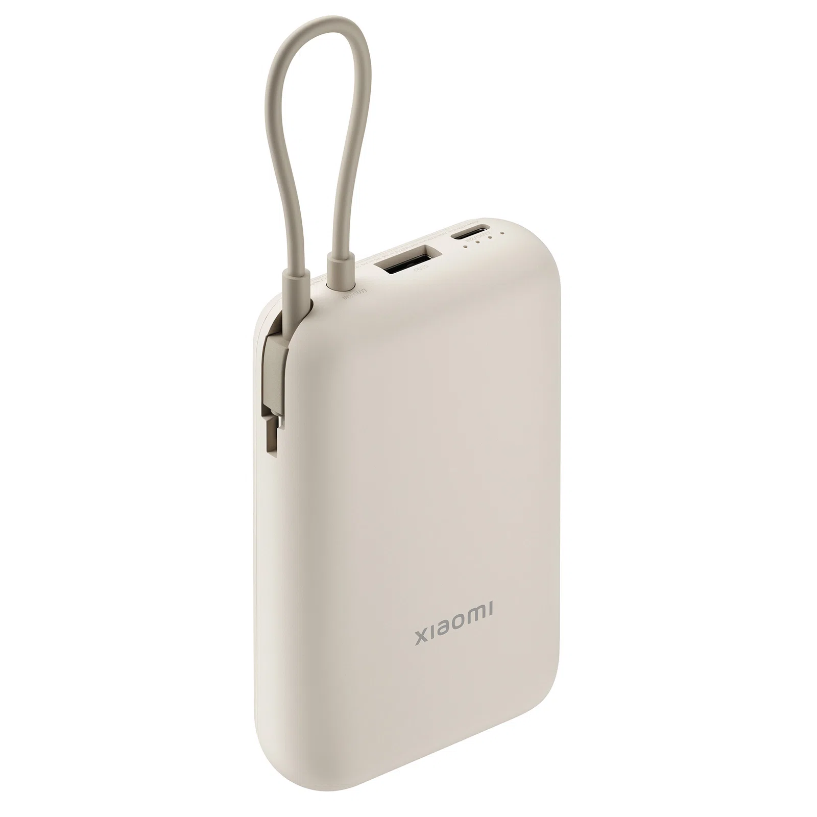 Внешний аккумулятор со встроенным кабелем Xiaomi Power Bank (Integrated Cable), 10000 мАч, бежевый