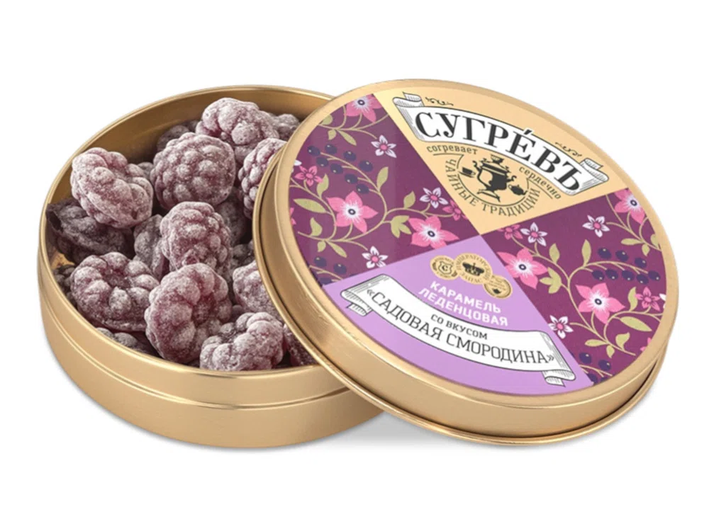 Карамель леденцовая со вкусом смородины в банке, без уточнения