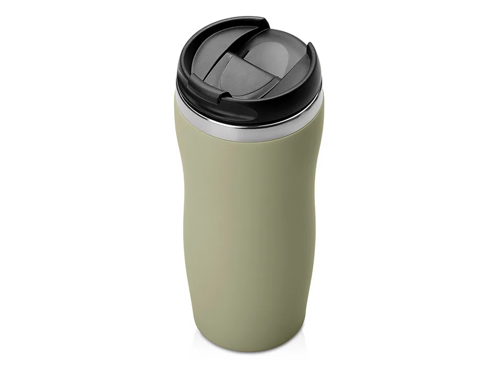 Термокружка Mony Steel soft-touch, оливковый