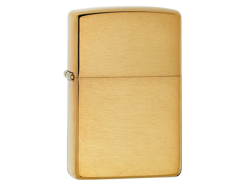 Зажигалка ZIPPO с покрытием Brushed Brass, золотистый