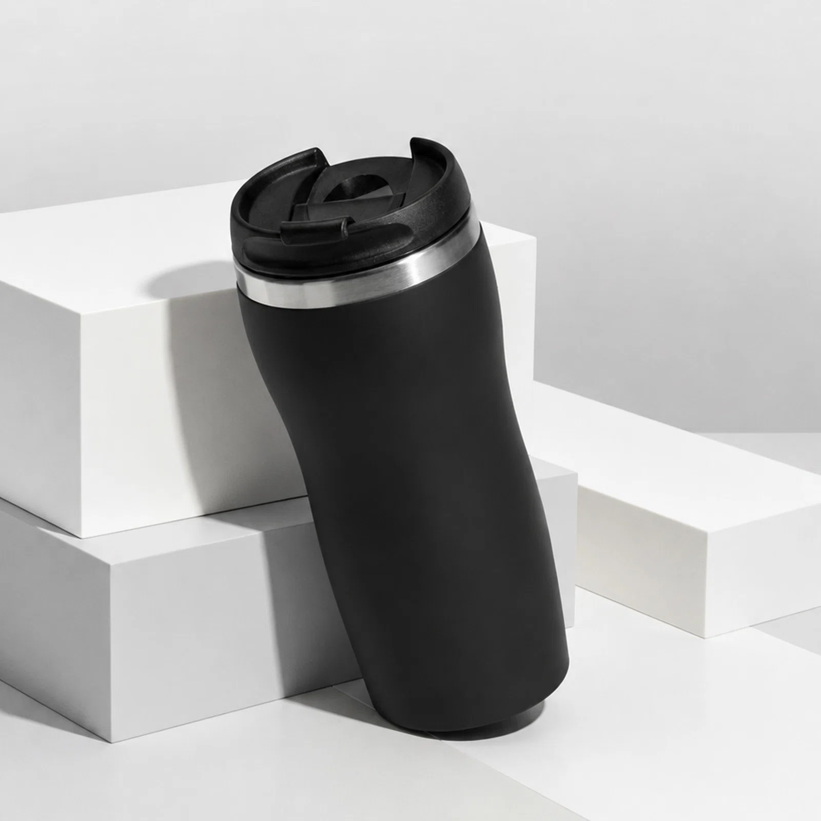 Термокружка Double wall mug С1 soft-touch, 350 мл, черный
