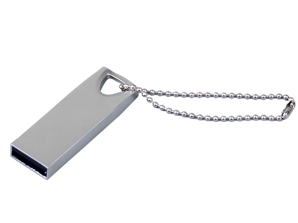 USB 3.0-флешка на 32 Гб с мини чипом и отверстием для цепочки, серебристый