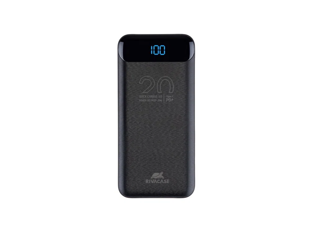 Внешний аккумулятор с дисплеем, 20000 mAh, черный