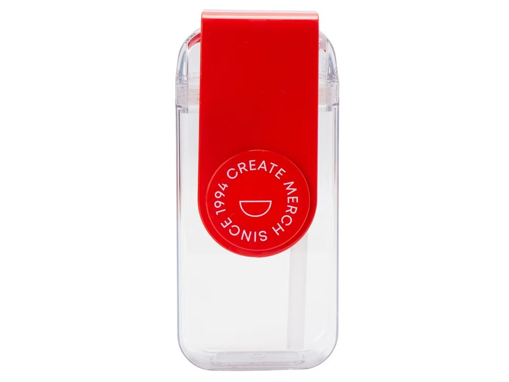 Бутылка для воды JUICY DRINK BOX, 290 мл с тампопечатью, прозрачный, красный