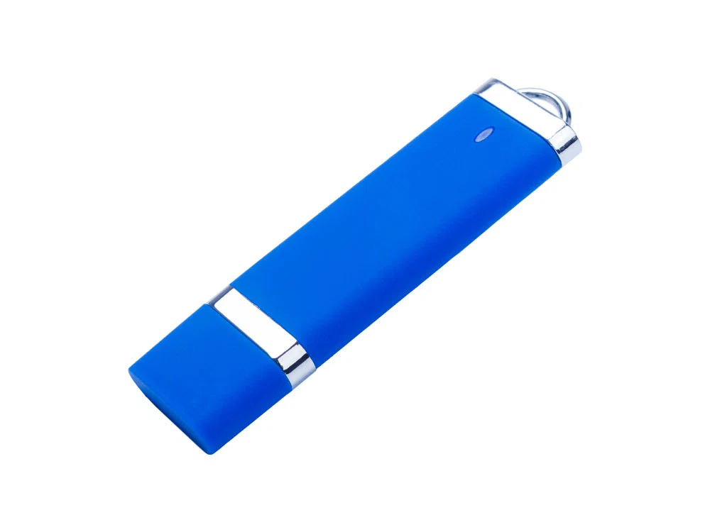 USB 2.0- флешка на 512 Мб Орландо, soft-touch, синий