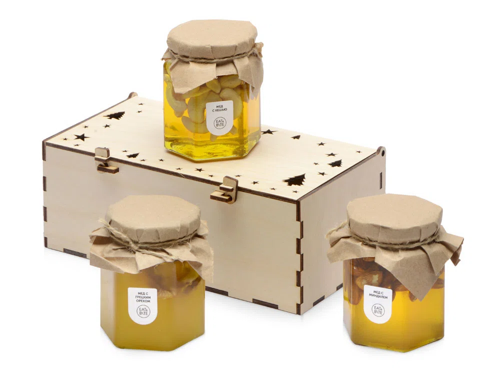 Подарочный набор Trio honey — продуктовые подарочные наборы с логотипом
