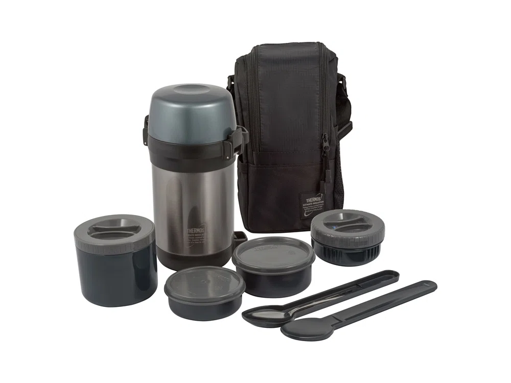 Термос контейнерами и ложкой Thermos JLS-1601, серый