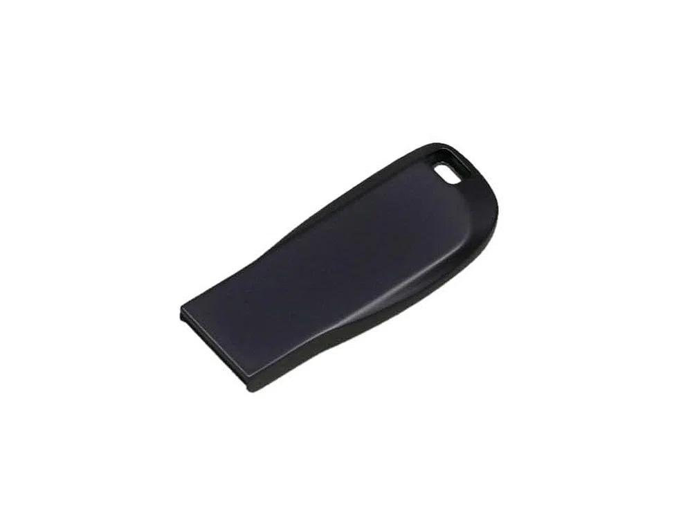 USB 2.0- флешка на 64 Гб компактная с мини чипом и овальным отверстием, серый антрацит