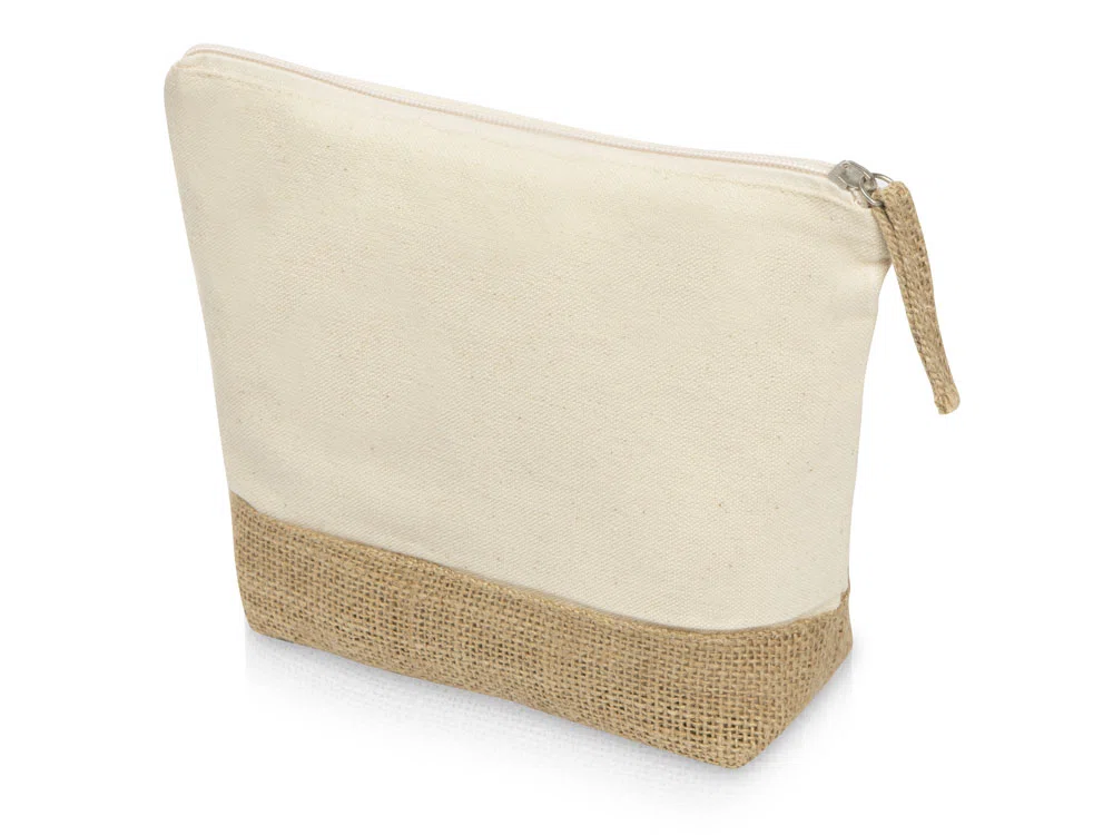Косметичка Jute из хлопка и джута, молочный
