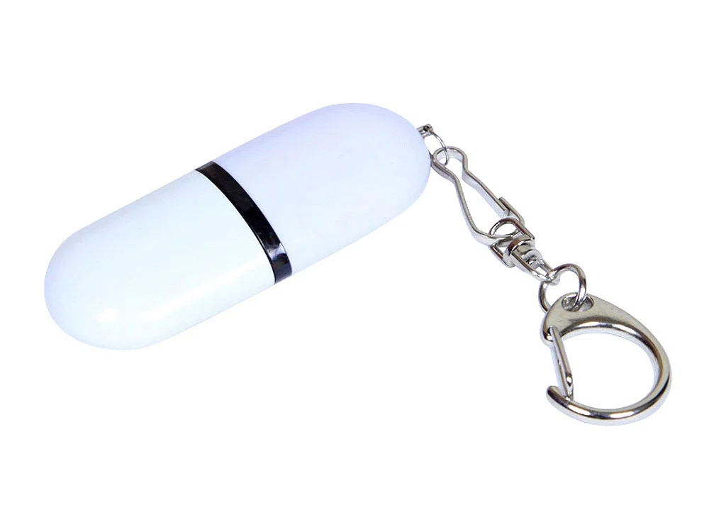 USB 2.0- флешка промо на 4 Гб каплевидной формы, белый