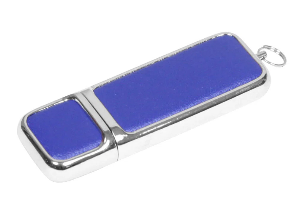 USB 2.0- флешка на 4 Гб компактной формы, синий/серебристый