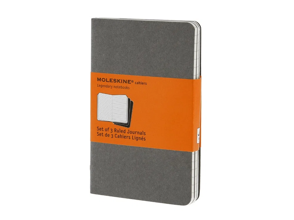 Набор записных книжек Cahier, Pocket (в линейку), А6, 3 шт, серый