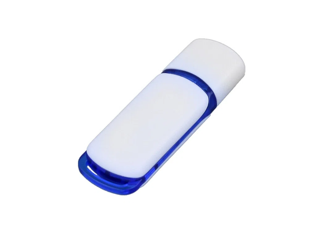 USB 3.0- флешка на 64 Гб с цветными вставками, белый/синий