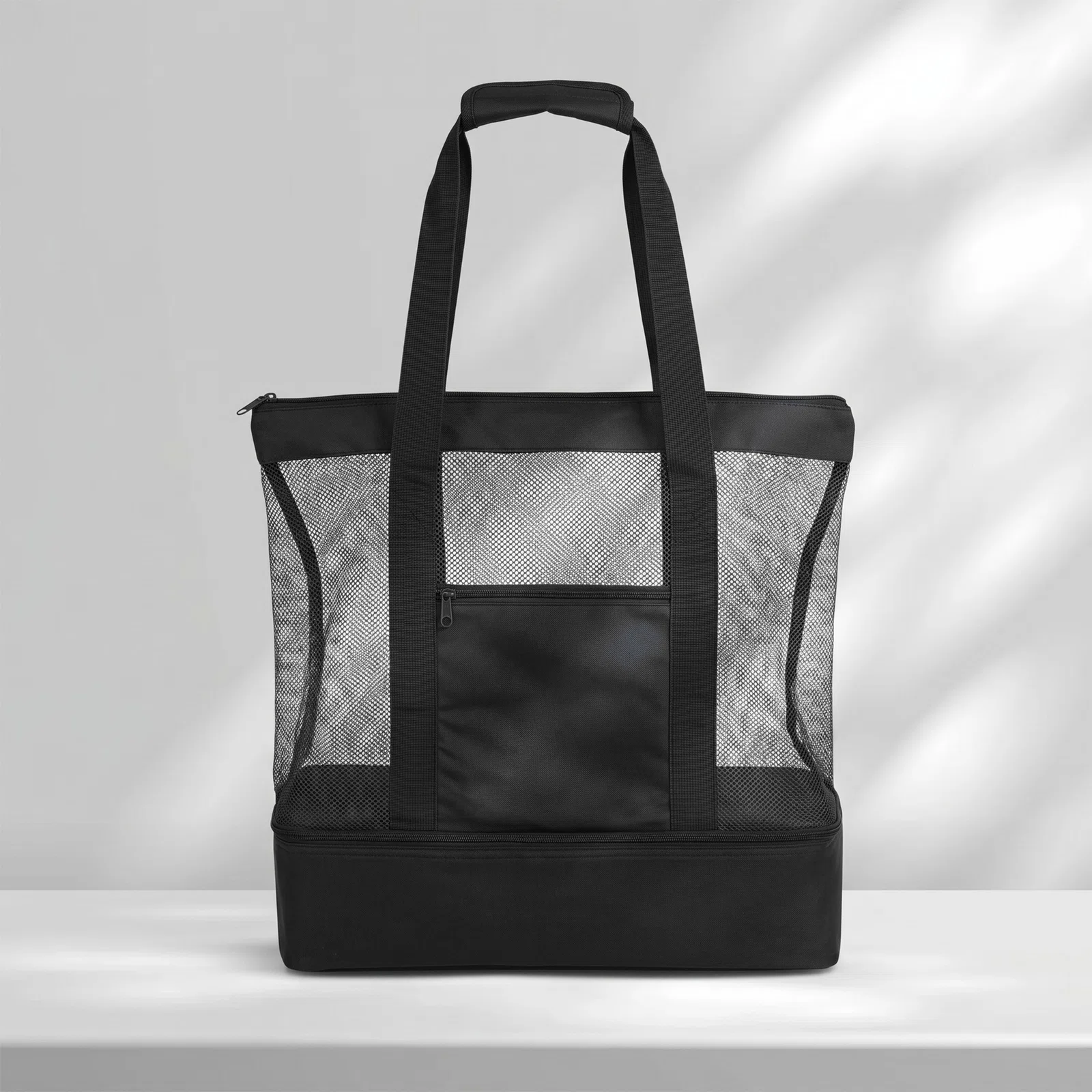 Сумка для шопинга и пляжа Coolmesh с изотермическим отделением внизу — пляж и летний отдых с логотипом