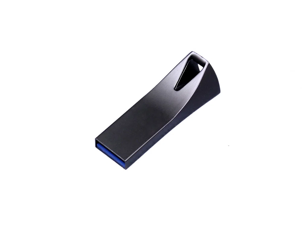 USB 2.0- флешка на 32 Гб компактная с мини чипом и отверстием, серебристый