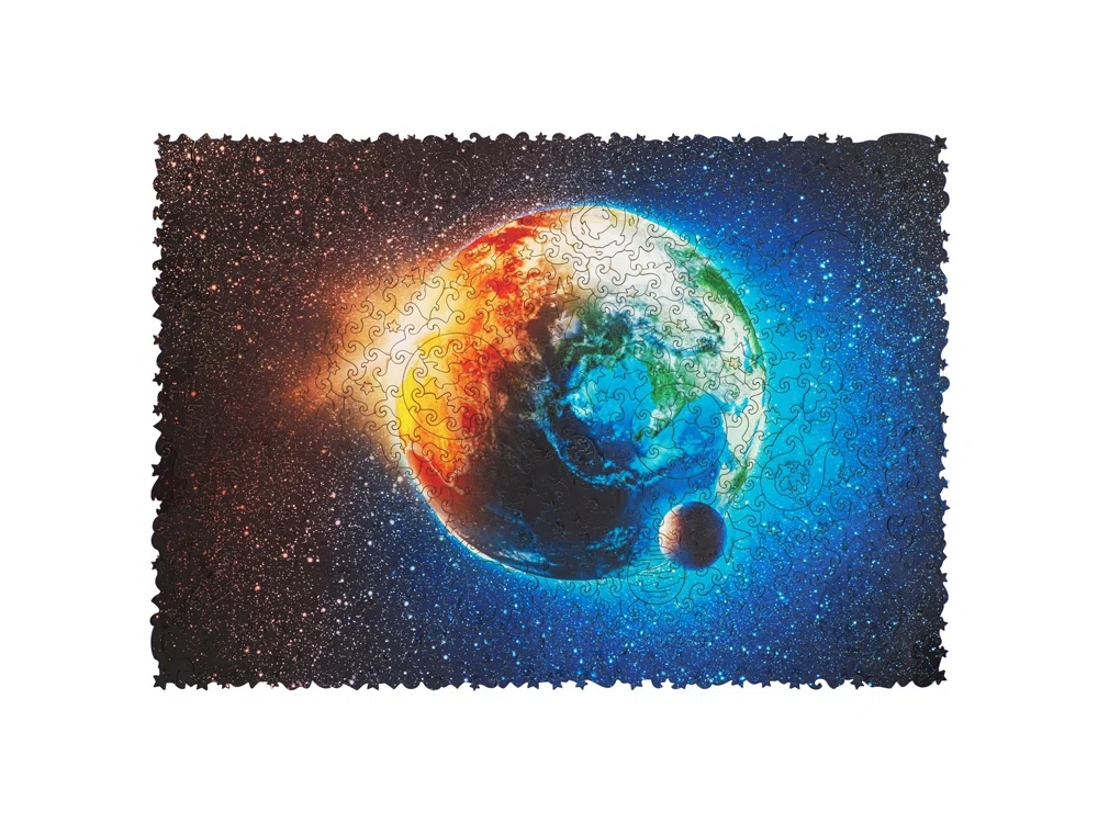 Деревянный пазл Earth, разноцветный