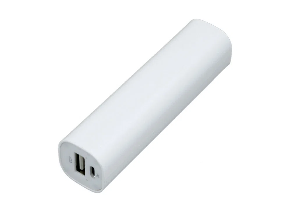 Внешний аккумулятор Digi прямоугольной формы, 2600 mAh, белый