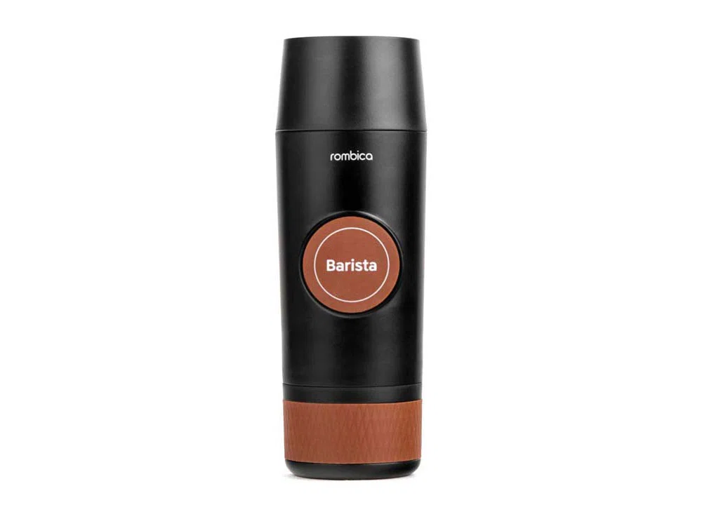 Портативная кофемашина Barista c быстрой зарядкой с логотипом Rombica — гастрономическое ассорти с логотипом