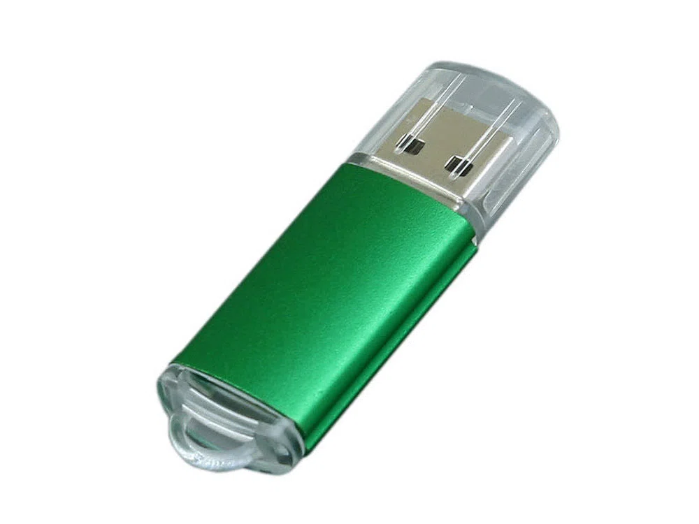 USB 2.0- флешка на 8 Гб с прозрачным колпачком, зеленый