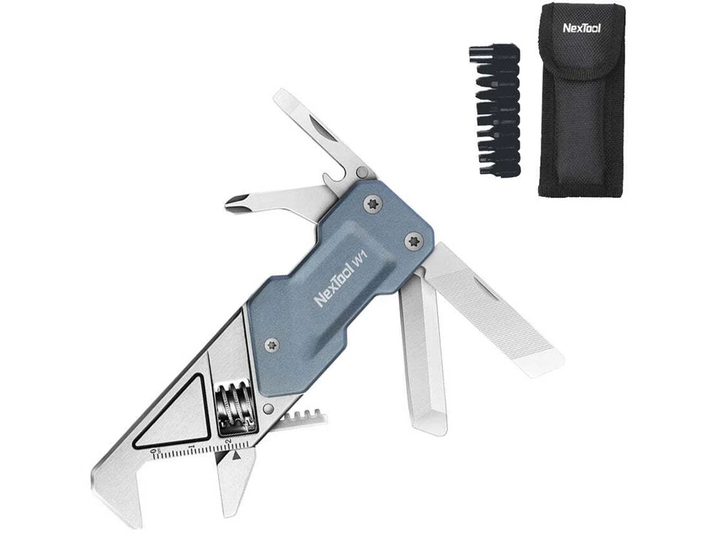 Мультитул-ключ Nextool Light Wrench W1 с набором бит, серый