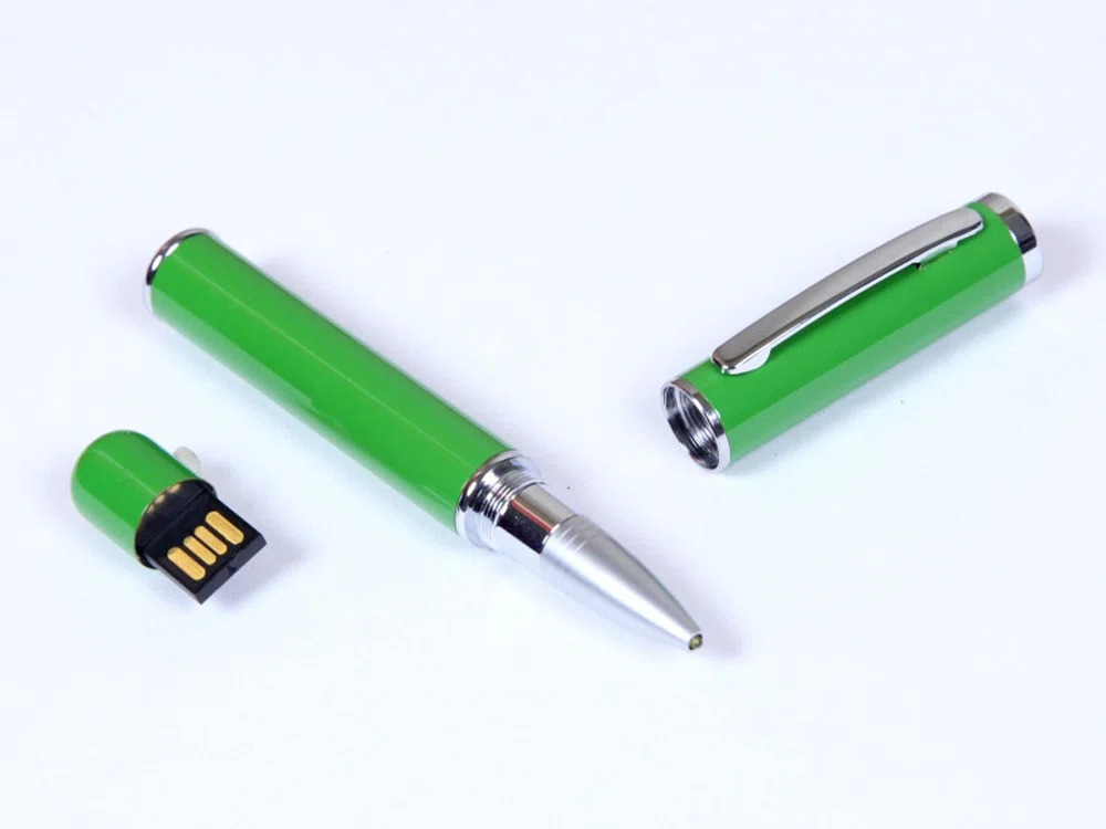 USB 2.0- флешка на 8 Гб в виде ручки с мини чипом, зеленый